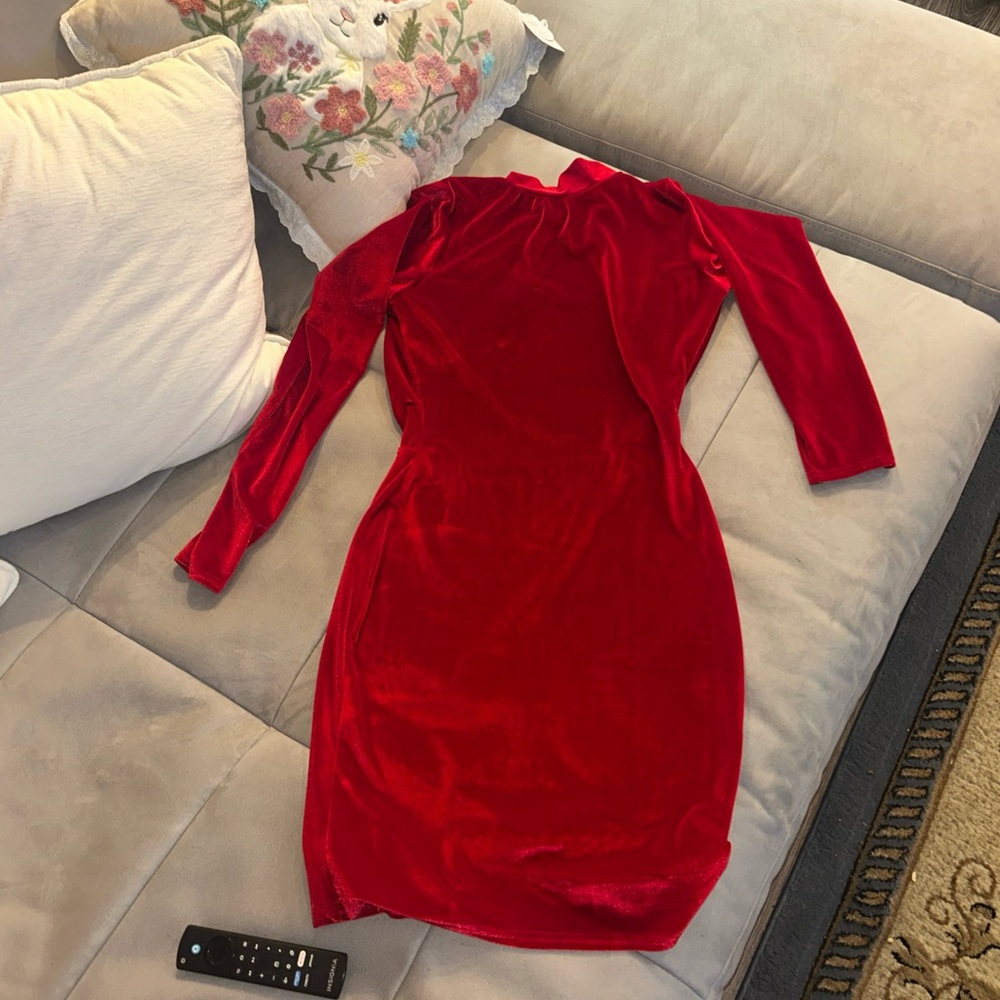 Open back Red seduction dress , long-sleeve , size US6